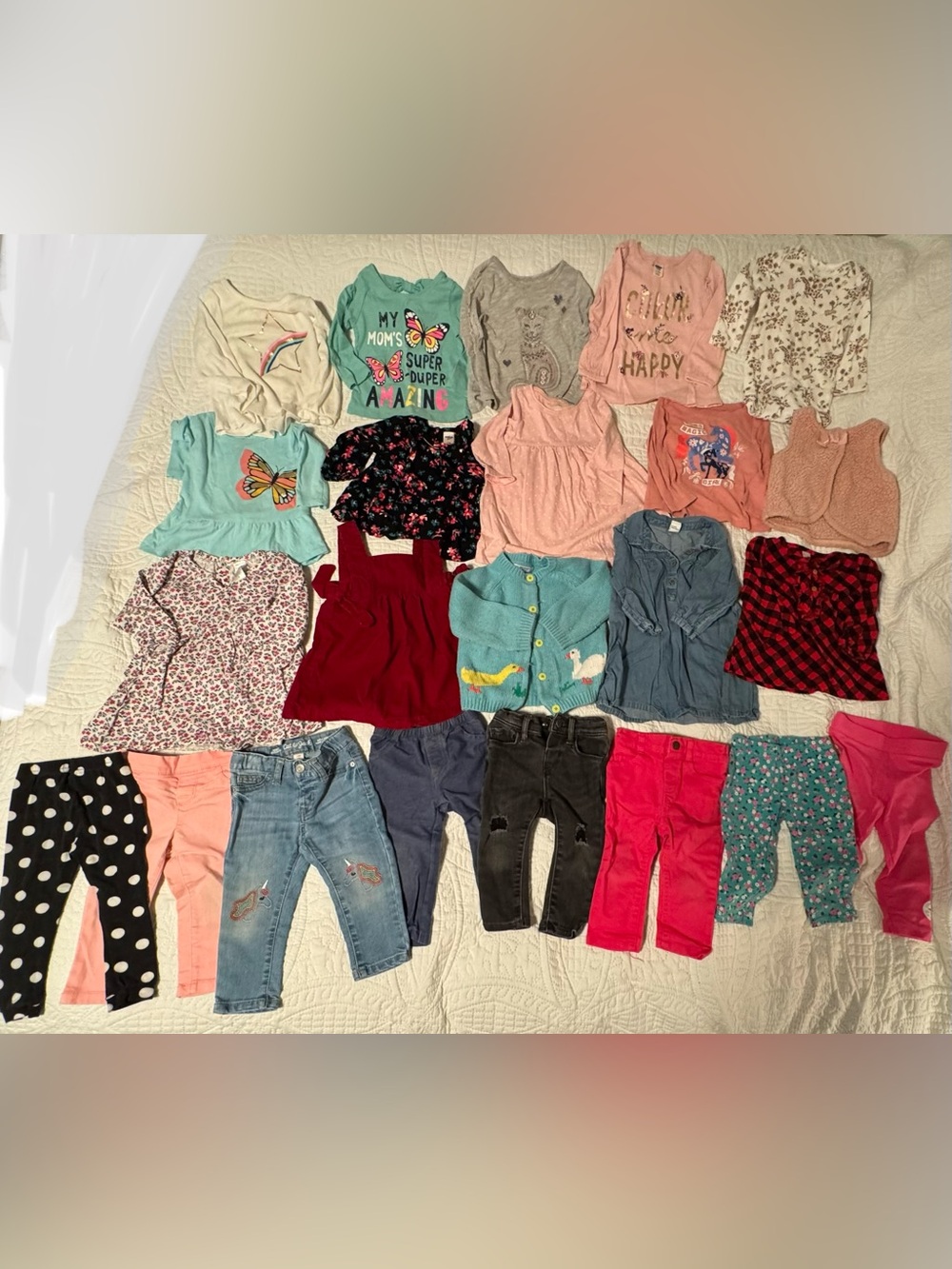 Toddler Girls clothes bundle 12 months & 12-18- Cat & Jack, Carters and etc.